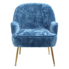 Blue Crushed Velvet Tub Armchair Wingback Sofa Accent Chairs With Golden Legs UK
