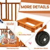 Wooden Retractable Sandbox with Cover Kids Cabana Sand Box Outdoor Playhouse