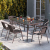 Outdoor Garden Dining Table Chair Seat Patio Picnic Furniture Set W/Parasol Hole