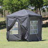 2X2 m Grey Pop-up Gazebo Waterproof Marquee Canopy Outdoor Garden Tent