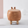 Hippo Faux Leather Animal Stools Footstools Ottomans Kids Gift Toy Brown / grey