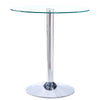 70cm Tempered Glass Dining Coffee Table Round Pedestal Table Modern Furniture