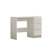 Matt White Dressing Table or Study Desk. Three drawers. Modern no-handle design.