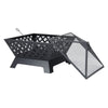 Outdoor Fire Pit BBQ Bowl Garden Patio Extra Large Stove Grill Log Bonfire 25''