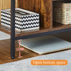 Brown Wooden TV Cabinet Metal Leg with Compartment Shelf Unit Industrial Style