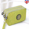 Women lady 3 Zipper Canvas Handbag Card Holder Phone Bag Coin Purse Wallet