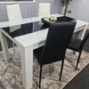Dining Table Set and 6 4 black white Leather chairs kitchen table set of 4 or 6