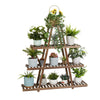 4 Tier Wood Plant Stand Stable A-Frame Flower Stand Planter Display Garden Patio