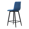 2X Blue Velvet Bar Stools Breakfast Stool Kitchen Pub Chairs Padded 65cm Seat