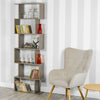 Wooden S-Shaped Bookcase Living Room Modern Display Shelves Storage Unit Divider