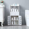 Bathroom Wooden Shelf Cabinet Cupboard White Bedroom Storage Unit Free Standing