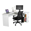 Black/White L-shaped Computer Desk Corner PC Table Workstation Home Office