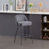 2x Bar Stools Velvet Breakfast Chairs Footrest Barstool with Spring Cushion