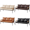 Modern 3-Seater Faux Leather Sofa Armchair Black/Cream/Brown Couches Living Room