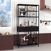 XL Vintage Industrial Bookcase Tall Shelf Metal Display Unit with Cabinet & Rack
