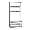 Wooden Metal Hat and Coat Stand Clothes Shoe Rack Hanger Hooks Shelf Storage Art