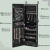 LED Lights Jewelry Cabinet Lockable Wall/Door Mounted Jewelry Armoire W/ Mirror