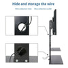 Swivel & Height Adjustable TV Floor Stand 65”& 2 Shelves Cable Management System