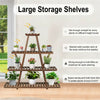 4 Tier Wood Plant Stand Stable A-Frame Flower Stand Planter Display Garden Patio