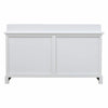 Vintage Storage Bench Woven Basket Window Seat Padded Ottoman Shoe Cabinet Porch