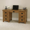 Rustic Oak Double Pedestal Dressing Table Mirror and Stool Set- RS20-RS29-RS34