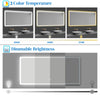 Bluetooth Bathroom Mirror with LED Light 3 Colors Touch Sensor Demister Pad