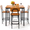 5PCS Industrial Dining Table Set Kitchen Bar Counter Height Table and 4 Stools