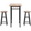 Industrial Breakfast Bar Table and 2 Stools Set Kitchen Dining Room Furniture