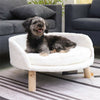 Super Soft Elevated Dog Bed - Half Round Raised Pet Sofa Chair Seat with Cushion