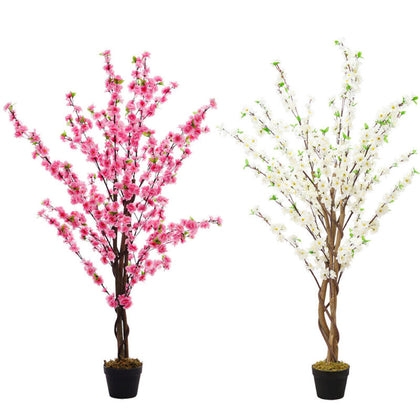 150cm Faux Blossom Peach Tree Potted Plant Indoor Outdoor Garden Decor Flowers