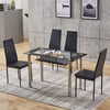 2 Tiers Tempered Glass Dining Table Metal Legs with Storage Shelf Dining Room