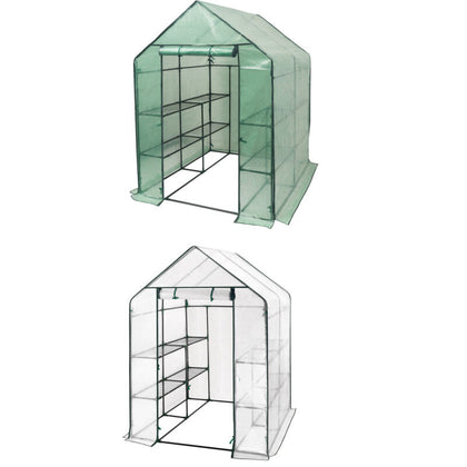 Greenhouse 143x143x195cm PE Garden Plant Grow Green House with Shelves Outdoor