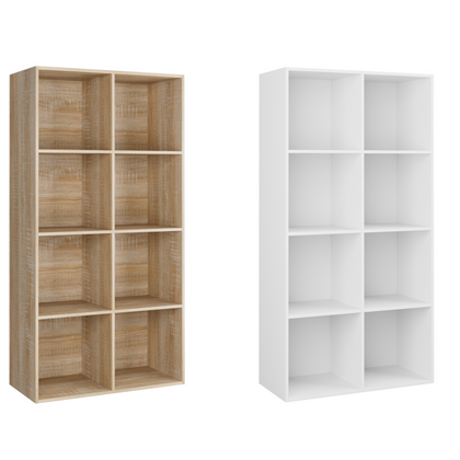 4 Tier Bookshelf Freestanding Bookcase Wood Display Cabinet 8 Cubes Storage Unit