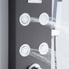 Modern Thermostatic Shower Panel Column Tower & 3 Body Jets Twin Head Shower UK