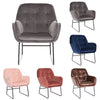 Industrial Style Velvet Armchair Leather Single Sofa Metal Frame Cushioned Chair