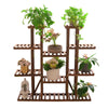 300℃ Carbonized Wood Plant Stand Durable Flower Pot Holder Shelving Unit Decorat