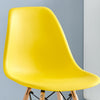 4x Retro Yellow Lounge Office Chair Dining Chairs Wooden Legs Kitchen Commercial