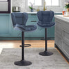 Adjustable Bar Stool x2 Gas Lift Kitchen Stool Frosting Base Swivel Faux Leather
