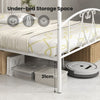 Double Size Metal Canopy Bed Frame Modern 4 Poster Platform Bed with Headboard
