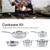 5 Piece Saucepan Pot Steamer Pan Set Cookware Pan Stainless Steel Cooking