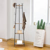 Round Coat Rack Stand Hall Tree with Shelves & Hooks Entryway Hallway Bedroom UK