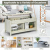 110cm Modern Lift Up Top Coffee Table Desk W/ Hidden Storage & Divided Shelf