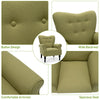 Modern Accent Chair Upholstered Button Single Sofa Wooden High Back Armchair