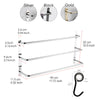 3 Tier Chrome Plated Wall Mount Towel Rail Bathroom Hanging Rack Holder Storage
