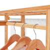 6 Tier Bamboo Garment Rack Storage Shelves Clothes Hanging Wardrobe Closet Stand