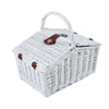 Rustic Wicker Woven Food Hamper 2/4 Person Cutlery Picnic Basket Set with Handle