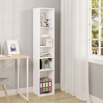 5 Tier Wooden Bookcase Shelving Display Shelves Storage Unit Wood Shelf