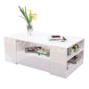 Modern High Gloss Coffee Table With Storage Drawer For Living Room White Black