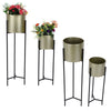 2x Gold Metal Plant Pot Stand Holder Indoor Garden Decor Flower Planter Display