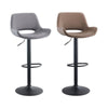 Set of 2 Faux Leather Bar Stools Swivel Gas Lift Foot Rest Pub Chair Brown Grey